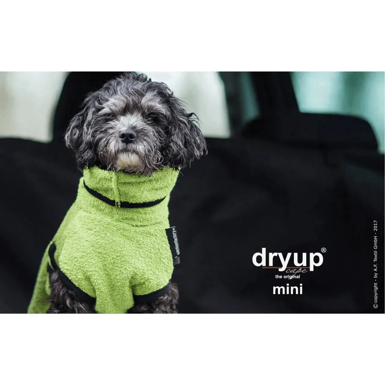 Dryup Cape MINI - Hundebademantel - Action Factory - Marigin AG Onlineshop für Tierbedarf Dryup Cape MINI - Hundebademantel - 30cm / Kiwi Mantel