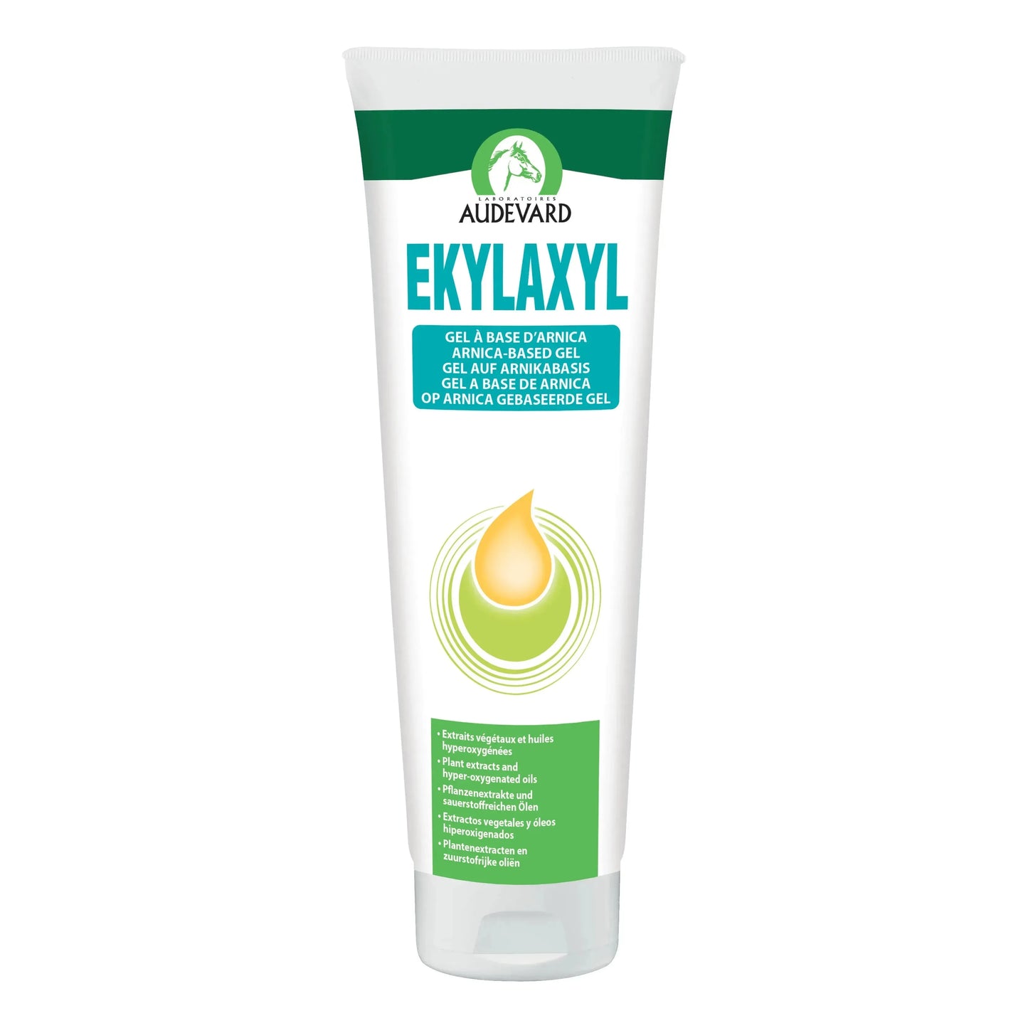 Ekylaxyl Arnika Gel - Pferd - Audevard - Marigin AG Onlineshop für Tierbedarf Ekylaxyl Arnika Gel - Pferd - 250ml Pflegeprodukte