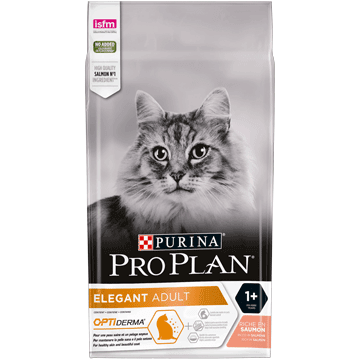 Elegant Adult Optiderma - Purina ProPlan - Alter:Adult, Extras:empfindliche Haut, Extras:gegen Haarballen, Futterart:Trocken, Geschmack:Lachs, Kastriert:ja, Kastriert:nein, Tierart:Katze - Marigin AG Onlineshop für Tierbedarf