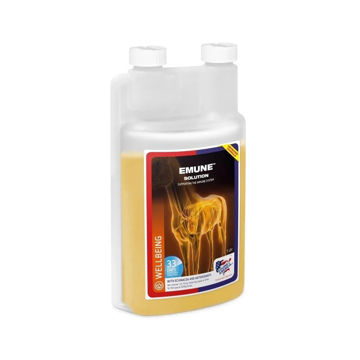 Emune Solution - Pferd - Equine America - Marigin AG Onlineshop für Tierbedarf Emune Solution - Pferd - 1 x 1 l Ergänzungsfuttermittel