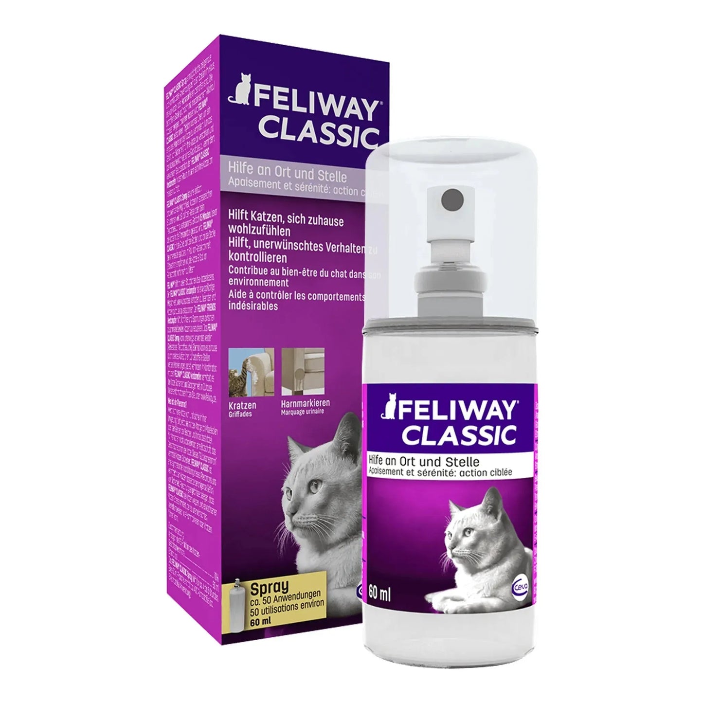Feliway Classic - Spray - Ceva - Marigin AG Onlineshop für Tierbedarf Feliway Classic - Spray - Transport / 20ml Verhaltensprobleme/Stress