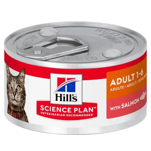 Hill's Adult 1-6 Katze - Dosen - Hill's Science Plan - Marigin AG Onlineshop für Tierbedarf Hill's Adult 1-6 Katze - Dosen - Lachs / 1 x 24 x82g Futter