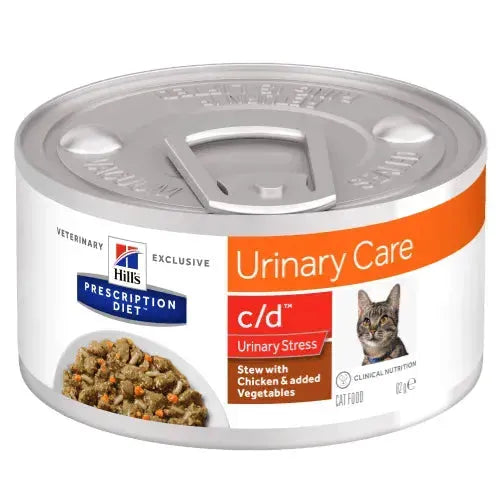 Hill's c/d Urinary Stress Katze - Ragout Dose - Hill's Prescription Diet - Marigin AG Onlineshop für Tierbedarf Hill's c/d Urinary Stress Katze - Ragout Dose - 82g Futter