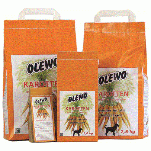 Karotten - Olewo - Marigin AG Onlineshop für Tierbedarf Karotten - 1kg Ergänzungsfuttermittel