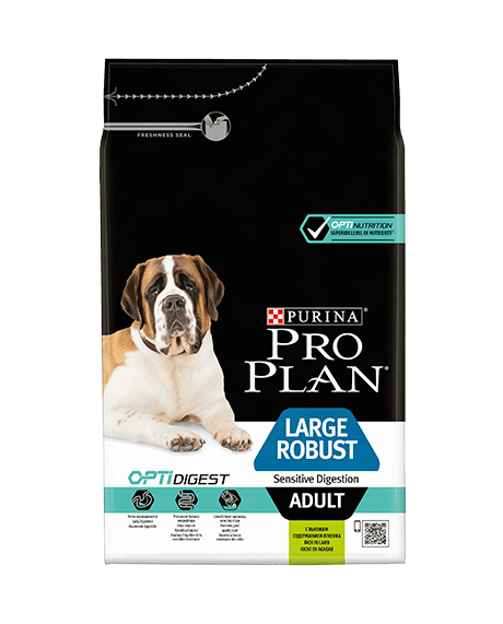 Large Robust Adult Sensitive Digestion - Purina ProPlan - Alter:Adult, Extras:empfindliche Verdauung, Extras:robuster Körperbau, Futterart:Trocken, Geschmack:Lamm, Grösse:26-44kg, Grösse:über45kg, Kastriert:ja, Kastriert:nein, Tierart:Hund - Marigin AG Onlineshop für Tierbedarf