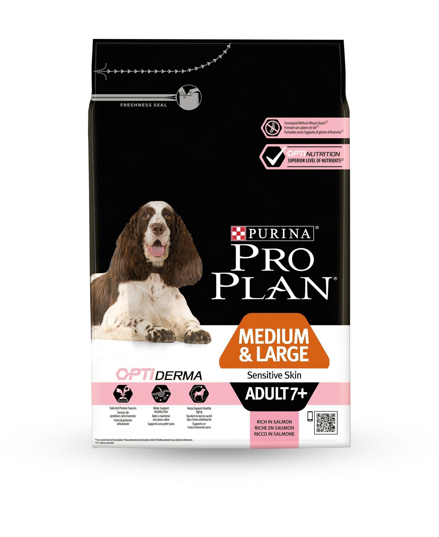 Medium & Large Adult 7+ Sensitive Skin - Purina ProPlan - Alter:Senior, Extras:empfindliche Haut, Futterart:Trocken, Geschmack:Lachs, Grösse:11-25kg, Grösse:26-44kg, Grösse:über45kg, Kastriert:ja, Kastriert:nein, Tierart:Hund - Marigin AG Onlineshop für Tierbedarf