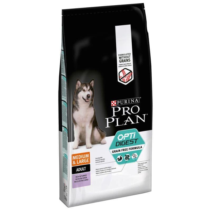 Medium & Large OptiDigest Getreidefrei - Purina ProPlan - Alter:Adult, Extras:ohne Getreide, Futterart:Trocken, Geschmack:Truthahn, Grösse:11-25kg, Grösse:26-44kg, Grösse:über45kg, Kastriert:ja, Kastriert:nein, Tierart:Hund - Marigin AG Onlineshop für Tierbedarf