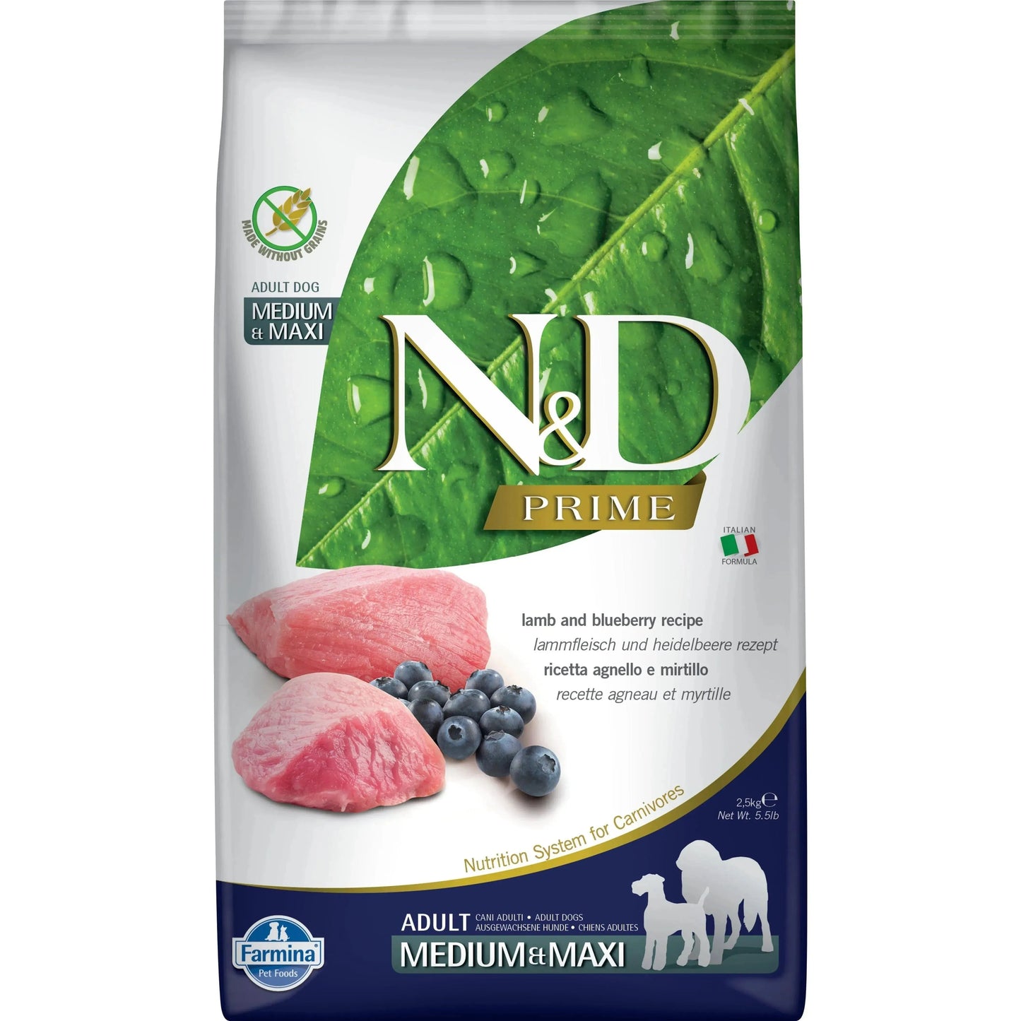 N&D Prime Hund Adult Medium/Maxi - Farmina - Marigin AG Onlineshop für Tierbedarf N&D Prime Hund Adult Medium/Maxi - 2.5kg / Lamm & Heidelbeere Futter