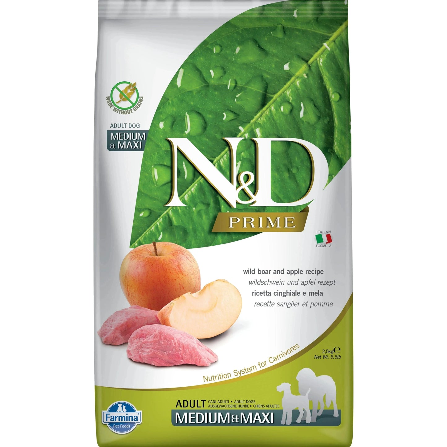 N&D Prime Hund Adult Medium/Maxi - Farmina - Marigin AG Onlineshop für Tierbedarf N&D Prime Hund Adult Medium/Maxi - 2.5kg / Wildschwein & Apfel Futter