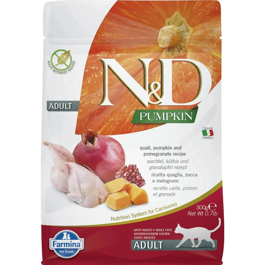 N&D Pumpkin Katze Adult - Farmina - Marigin AG Onlineshop für Tierbedarf N&D Pumpkin Katze Adult - 1.5kg / Wachtel Kürbis Granatapfel Futter