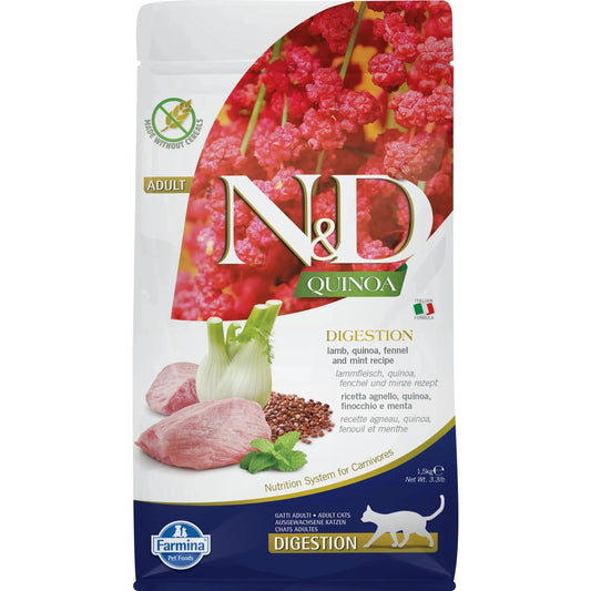 N&D Quinoa Katze Adult - Farmina - Marigin AG Onlineshop für Tierbedarf N&D Quinoa Katze Adult - 1.5kg / Digestion - Lamm & Fenchel Futter