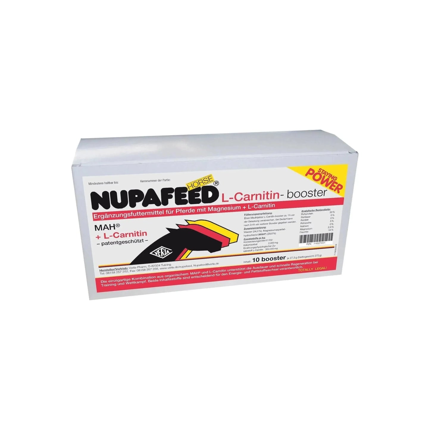 Nupafeed L-Carnitin - Verla-Pharm - Marigin AG Onlineshop für Tierbedarf Nupafeed L-Carnitin - 10 Booster Ergänzungsfuttermittel