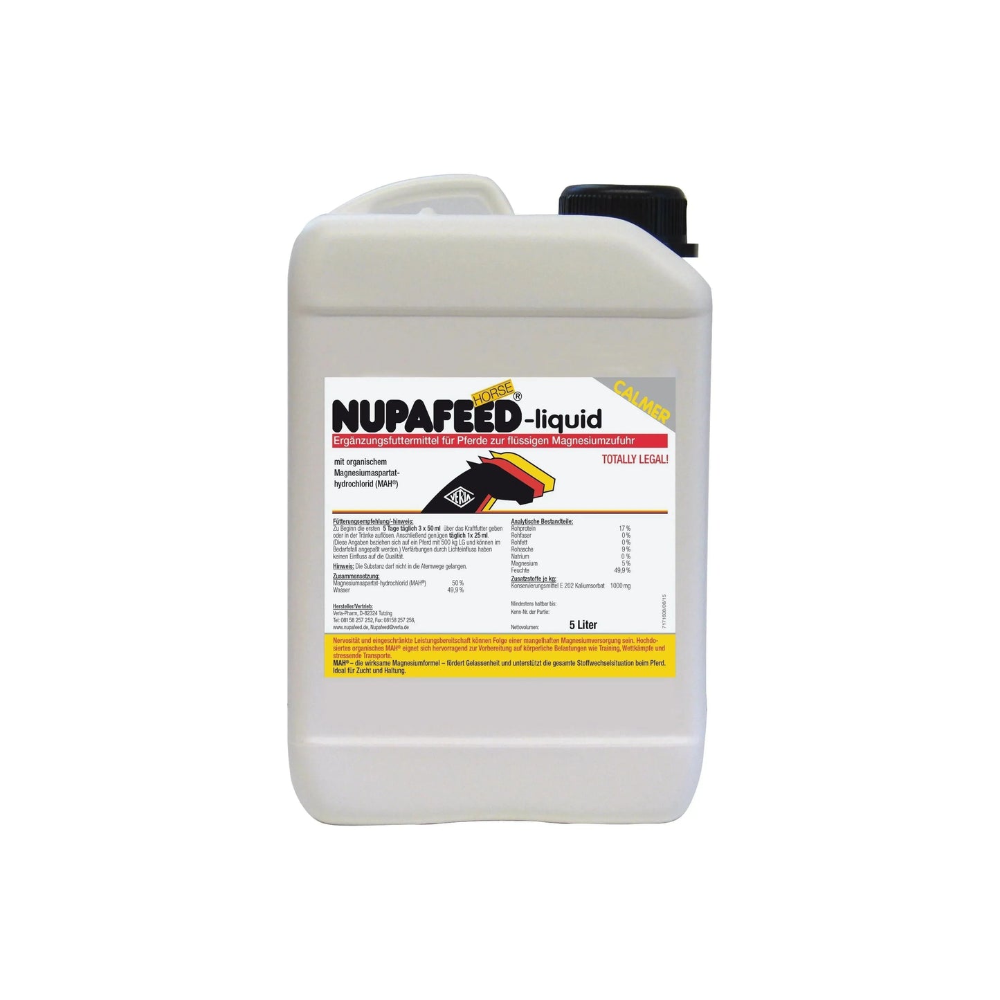 Nupafeed® Calmer - Verla-Pharm - Marigin AG Onlineshop für Tierbedarf Nupafeed® Calmer - 5l flüssig Ergänzungsfuttermittel