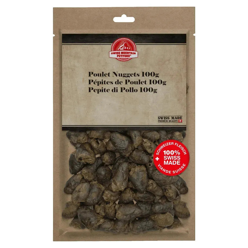 Poulet Nuggets - Hund - Swiss Mountain Petfood - Marigin AG Onlineshop für Tierbedarf Poulet Nuggets - Hund - 1 x 100g Kauartikel