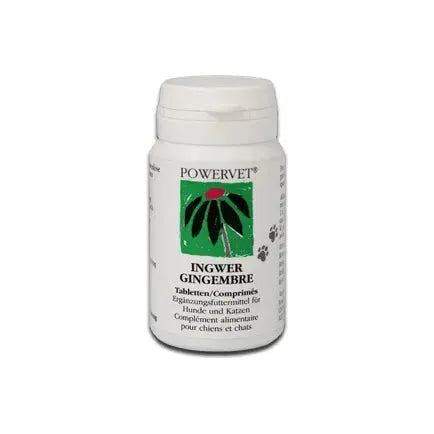 Powervet Ingwer - Tabletten - Powervet - Marigin AG Onlineshop für Tierbedarf Powervet Ingwer - Tabletten - 30 Stück Ergänzungsfuttermittel
