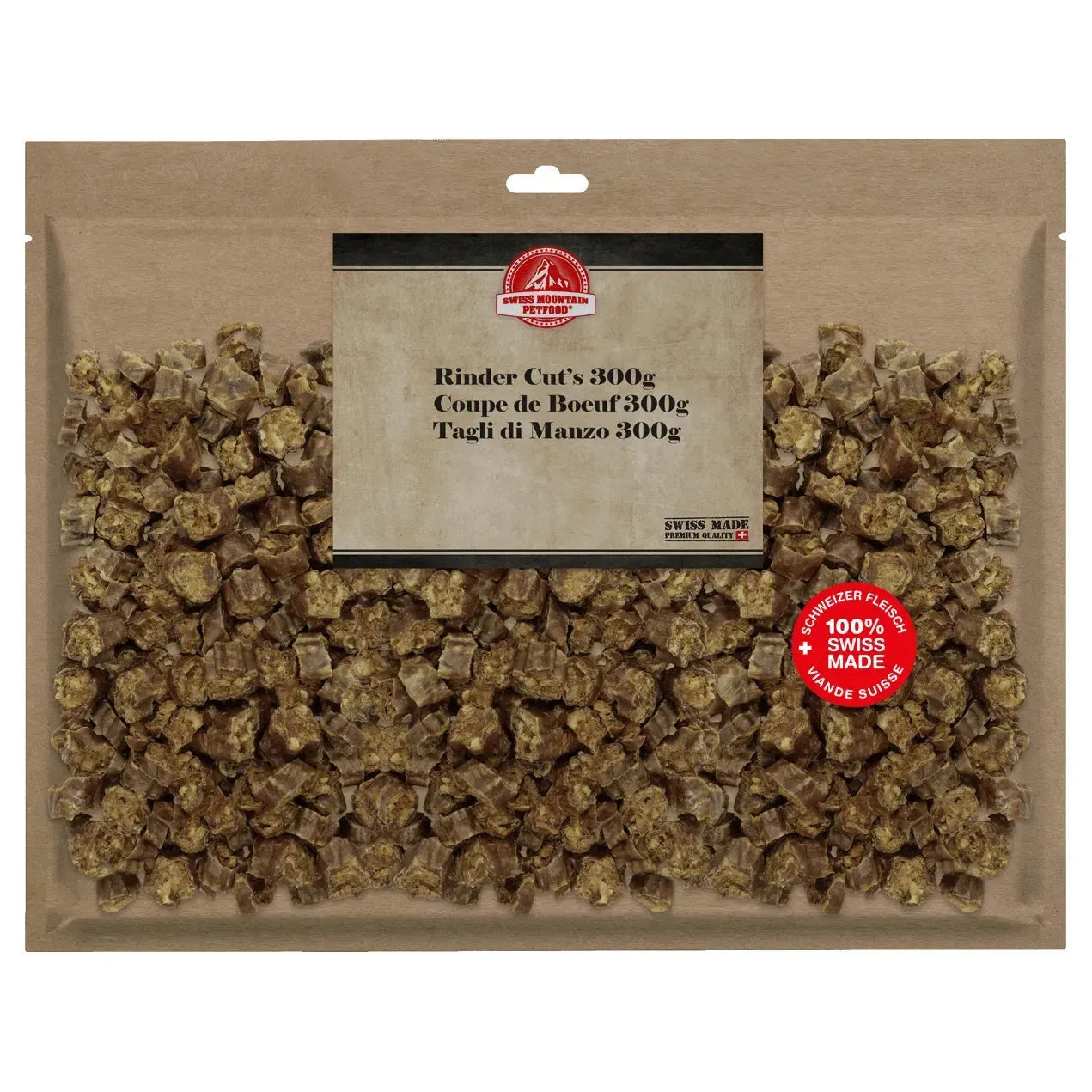 Rinder Cut's - Swiss Mountain Petfood - Marigin AG Onlineshop für Tierbedarf Rinder Cut's - 300g Kauartikel