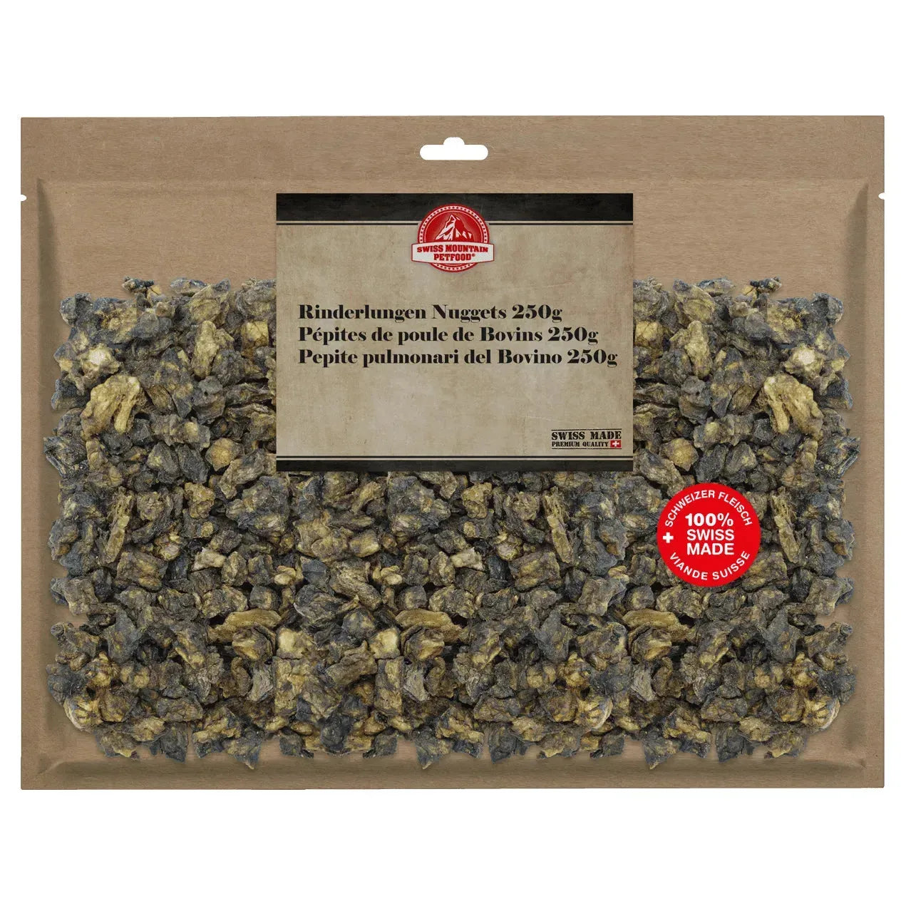 Rinderlungen Nuggets - Hund - Swiss Mountain Petfood - Marigin AG Onlineshop für Tierbedarf Rinderlungen Nuggets - Hund - 1 x 250g Kauartikel