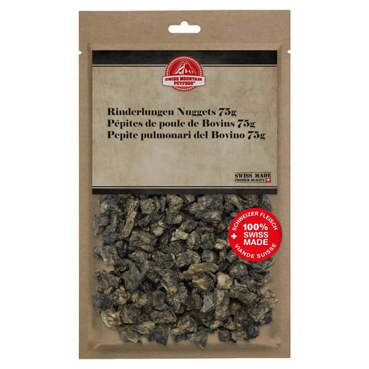 Rinderlungen Nuggets - Hund - Swiss Mountain Petfood - Marigin AG Onlineshop für Tierbedarf Rinderlungen Nuggets - Hund - 1 x 75g Kauartikel