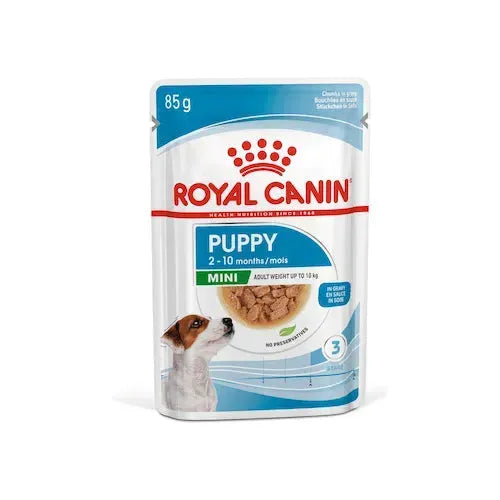 Royal Canin Mini Puppy Hundewelpen - Beutel - Royal Canin Veterinary Care Nutrition - Marigin AG Onlineshop für Tierbedarf Royal Canin Mini Puppy Hundewelpen - Beutel - Gravy/Sosse / 1 x 12 x 85g Futter