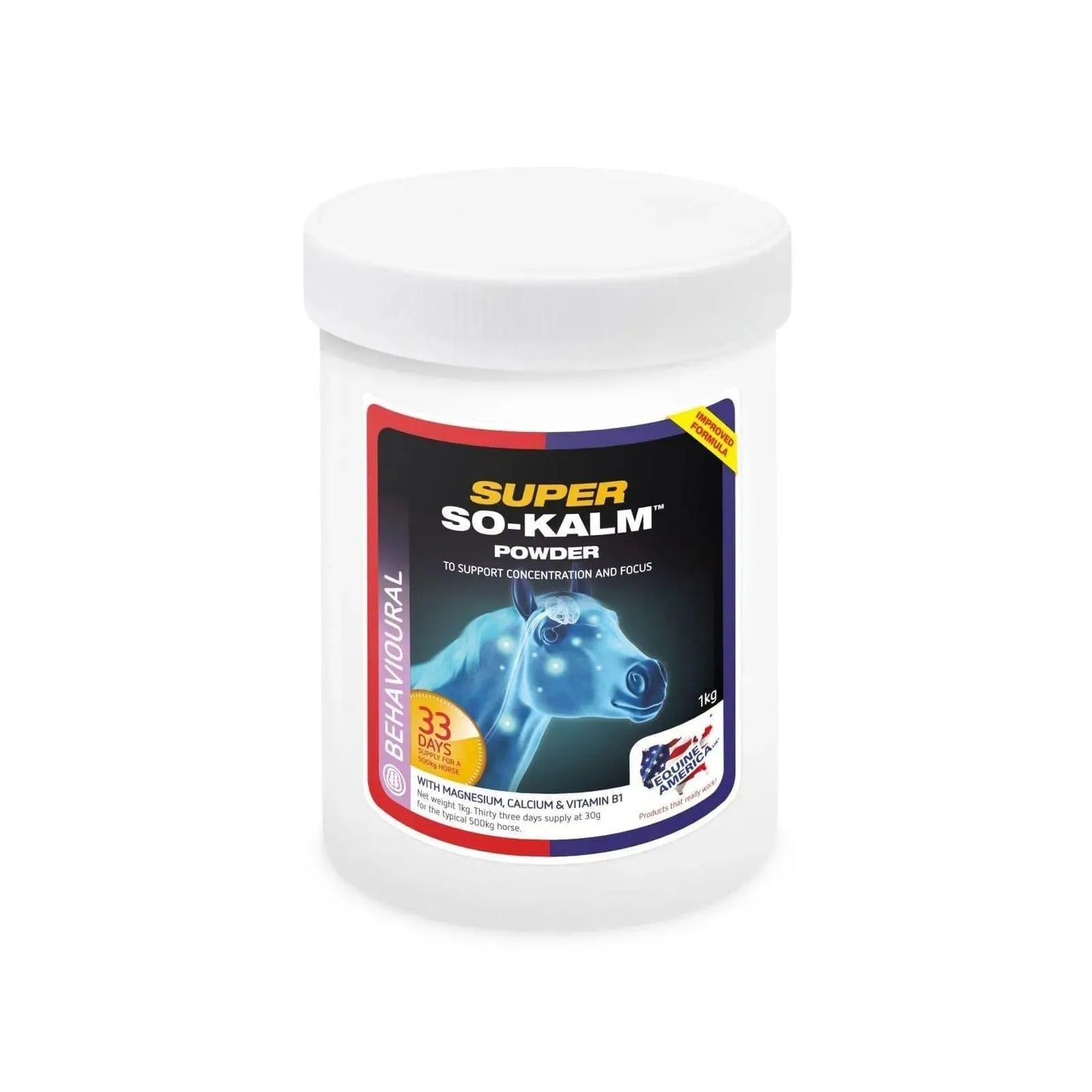 Super So Kalm - Equine America - Darreichungsform:Paste, Darreichungsform:Pulver, Ergänzungsfuttermittel:Verhalten & Stress, Hersteller:Equine America, Tierart:Pferd - Marigin AG Onlineshop für Tierbedarf
