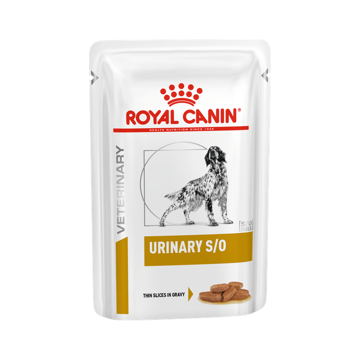 Urinary S/O Dog Beutel - Royal Canin Veterinary Diet - Alter:Adult, Alter:Senior, Erkrankung:Harnwege, Futterart:Nass, Geschmack:Schwein, Hersteller:Royal Canin Veterinary Diet, Tierart:Hund - Marigin AG Onlineshop für Tierbedarf