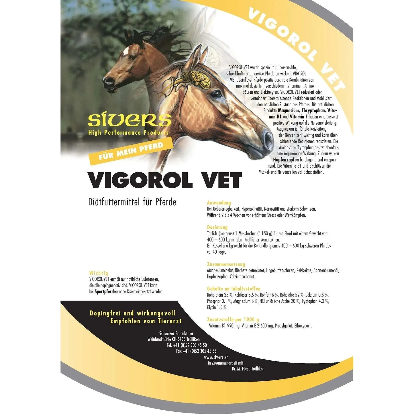 Vigorol Vet - Sivers - Marigin AG Onlineshop für Tierbedarf Vigorol Vet - 6kg Ergänzungsfuttermittel