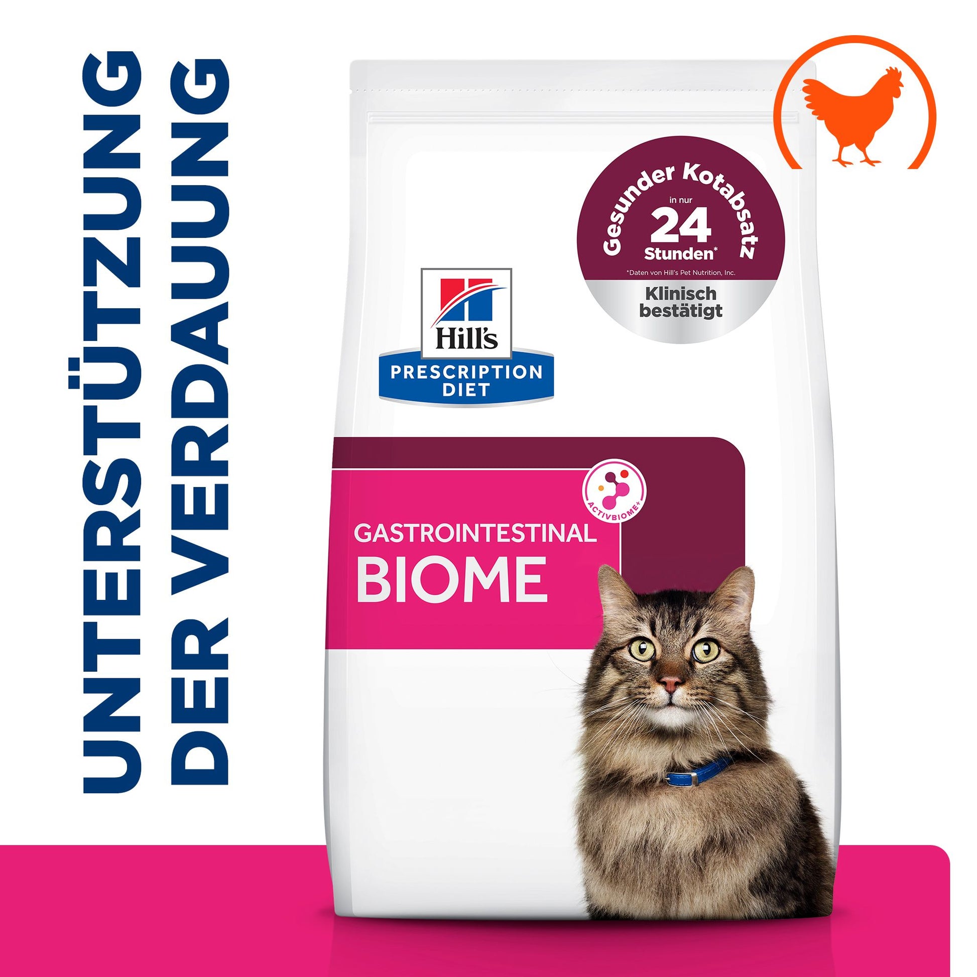 Hill's Prescription Diet Gastrointestinal Biome Trockenfutter für Katzen mit Huhn zur Unterstützung der Verdauung Klinisch bestätigt