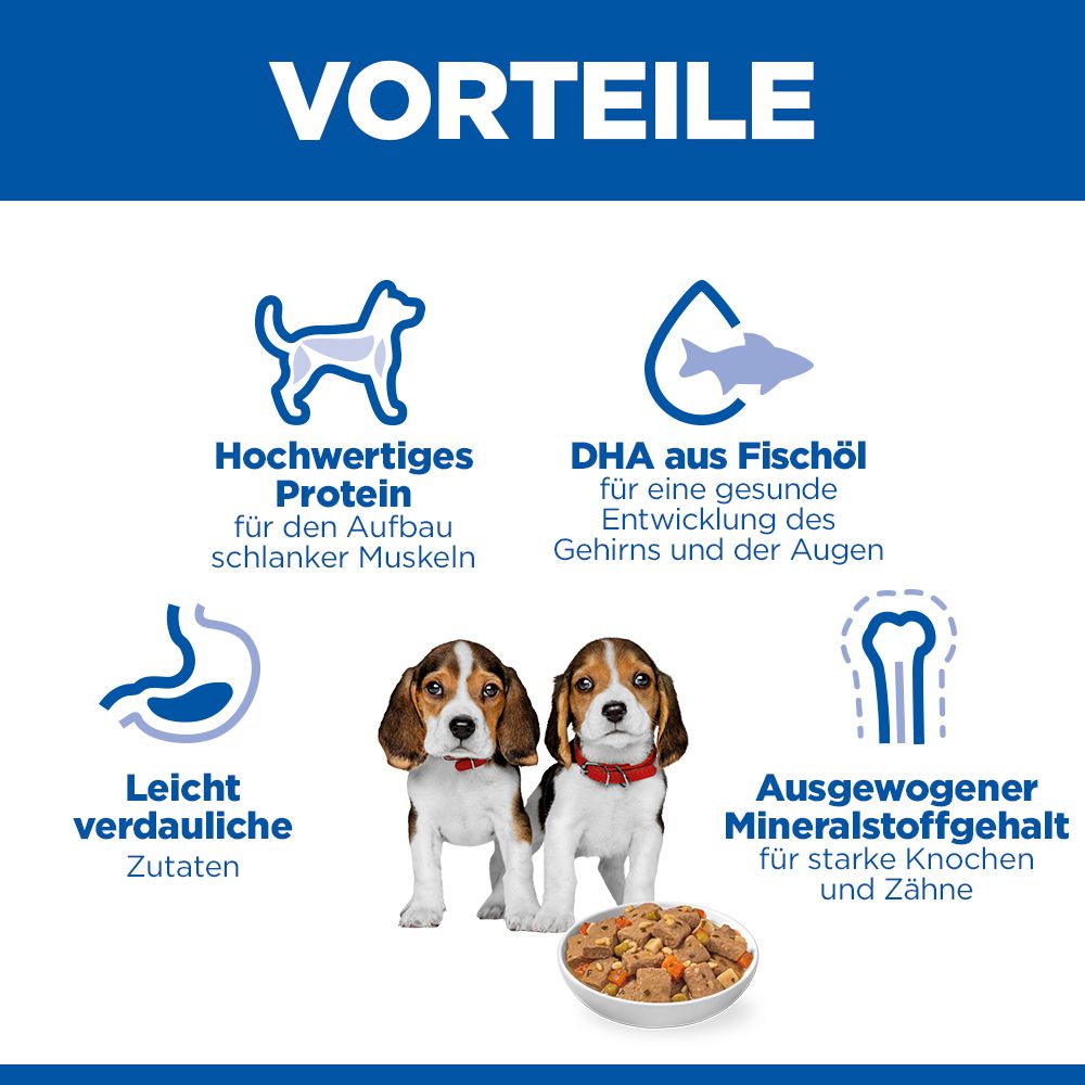 Hill's Science Plan Puppy Ragout mit Huhn und Gemüse - Vorteile