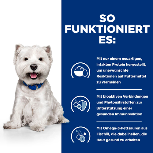 Hill's Prescription Diet Derm Complete Mini Trockenfutter für Hunde so funktioniert es