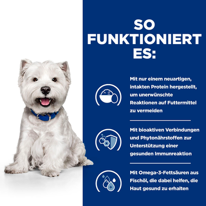 Hill's Prescription Diet Derm Complete Mini Trockenfutter für Hunde so funktioniert es