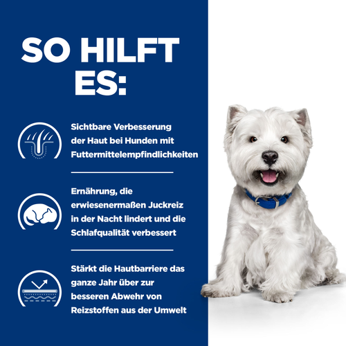 Hill's Prescription Diet Derm Complete Mini Trockenfutter für Hunde so hilft es
