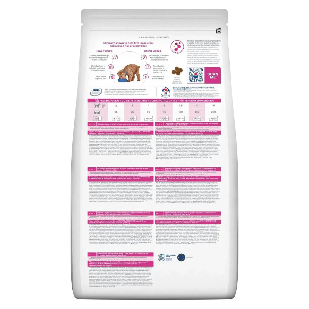 Hill’s Prescription Diet Gastrointestinal Biome Mini – Trockenfutter Hund Rückseite