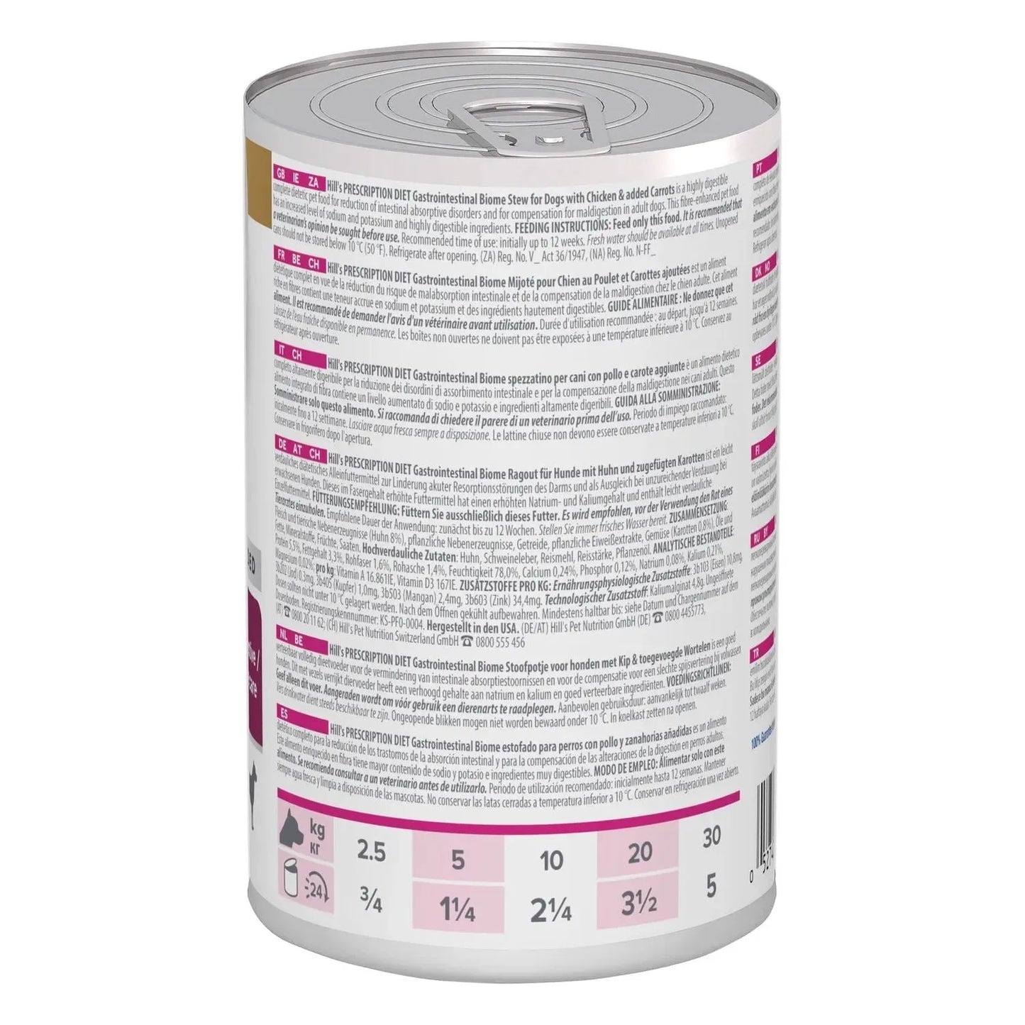 Hill’s Prescription Diet Gastrointestinal Biome Ragout Hund Rückseite