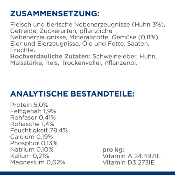 Hill’s Prescription Diet i/d Low Fat Ragout für Hunde zusammensetzung