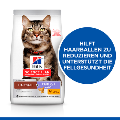 Hill's Science Plan Hairball &amp; Perfect Coat Katzenfutter hilft Haarballen zu reduzieren