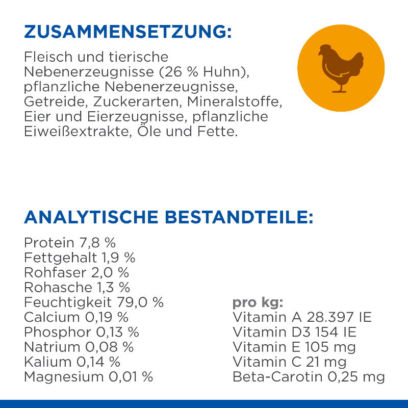 Hill's Science Plan Light Adult 1-6 Katzenfutter Zusammensetzung Analytische Bestandteile Huhn