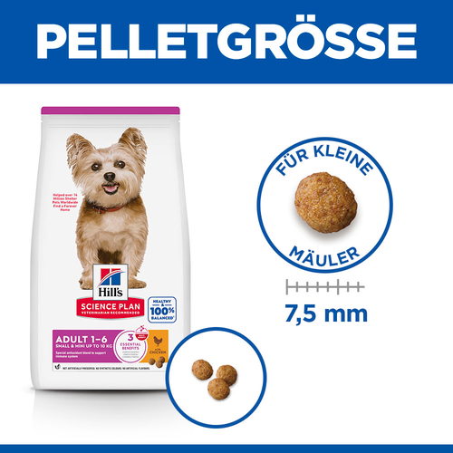 Hill's Science Plan Small &amp; Mini Adult Hundefutter Pelletgrösse