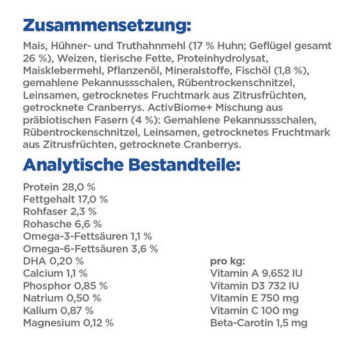 Hill's Vet Essentials MULTI-BENEFIT Large Breed Puppy Welpenfutter Zusammensetzung Analytische Bestandteile