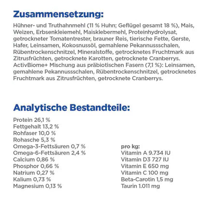 Hill's Vet Essentials Multi-Benefit + Digestion Adult 1+ Medium Hund Zusammensetzung & Analytische Bestandteile