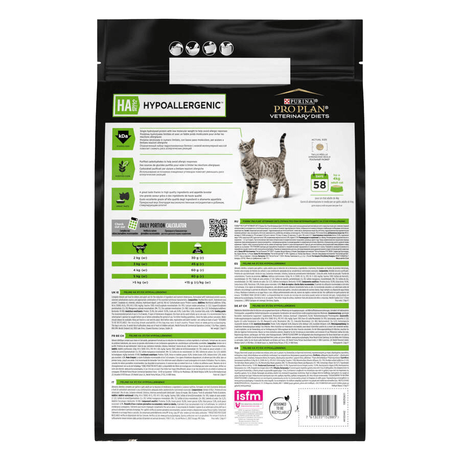 Purina Veterinary Diets HA Hypoallergenic Katzenfutter, Trockenfutter für Katzen mit Futtermittelallergien - Marigin Onlineshop für Tiernahrung und Tierklinik.