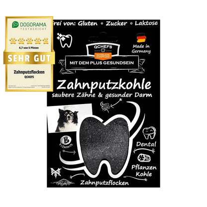 Qchefs Zahnputzkohle Hund für saubere Zähne und gesunden Darm