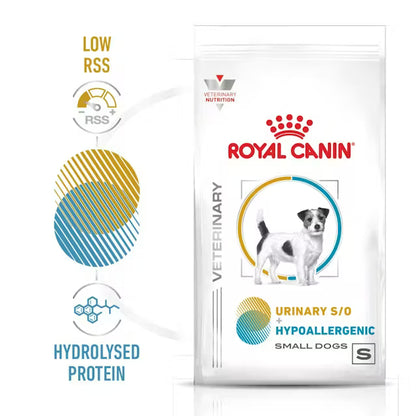 Royal Canin Urinary S/O + Hypoallergenic Small Dogs - Hund, low RSS and Hydrolysed Protein