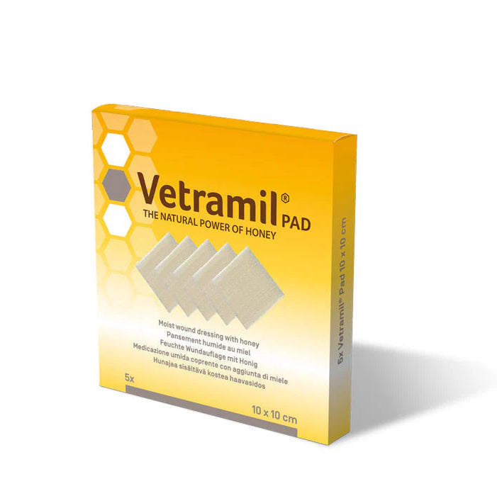 Vetramil mit medizinischem Honig - Wundabdeckung 10 x 10 cm