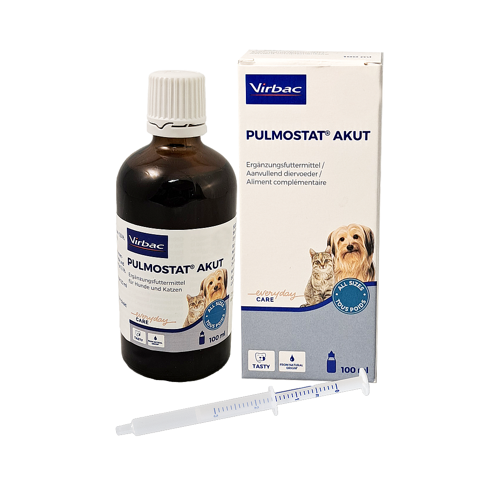 Virbac Pulmostat akut Ergänzungsfuttermittel für Atemwege für Hunde und Katzen 100ml