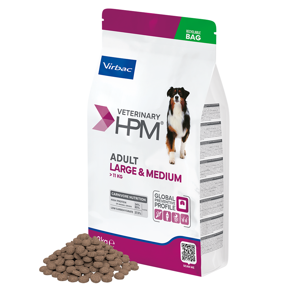 Virbac Dog Adult Large & Medium Trockenfutter 3kg 12kg