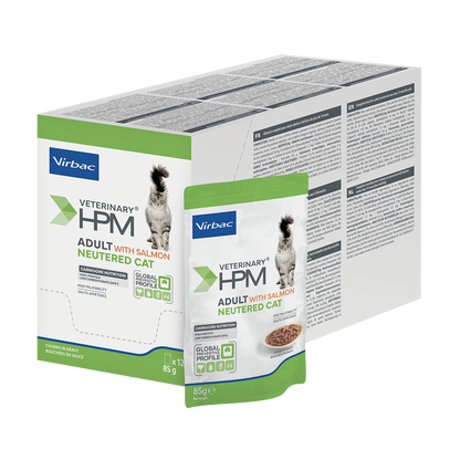 Virbac Cat Adult Neutered Wet Salmon Nassfutter Beutel à 85 g - Packung