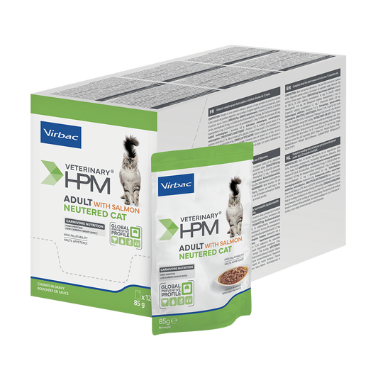 Virbac Cat Adult Neutered Wet Salmon Nassfutter Beutel à 85 g - Packung