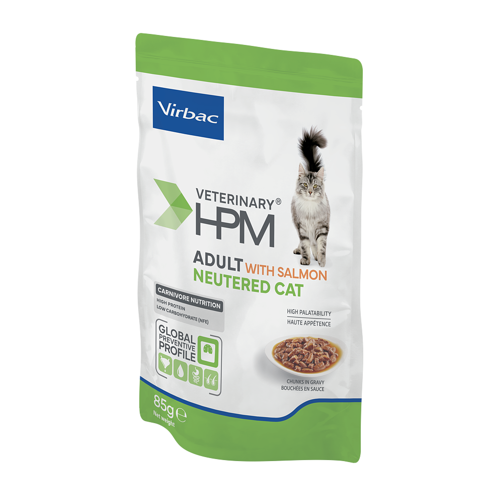 Virbac Cat Adult Neutered Wet Salmon Nassfutter Beutel à 85 g