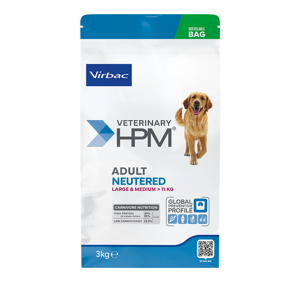 Virbac Dog Adult Large & Medium Neutred Trockenfutter 3kg 12kg