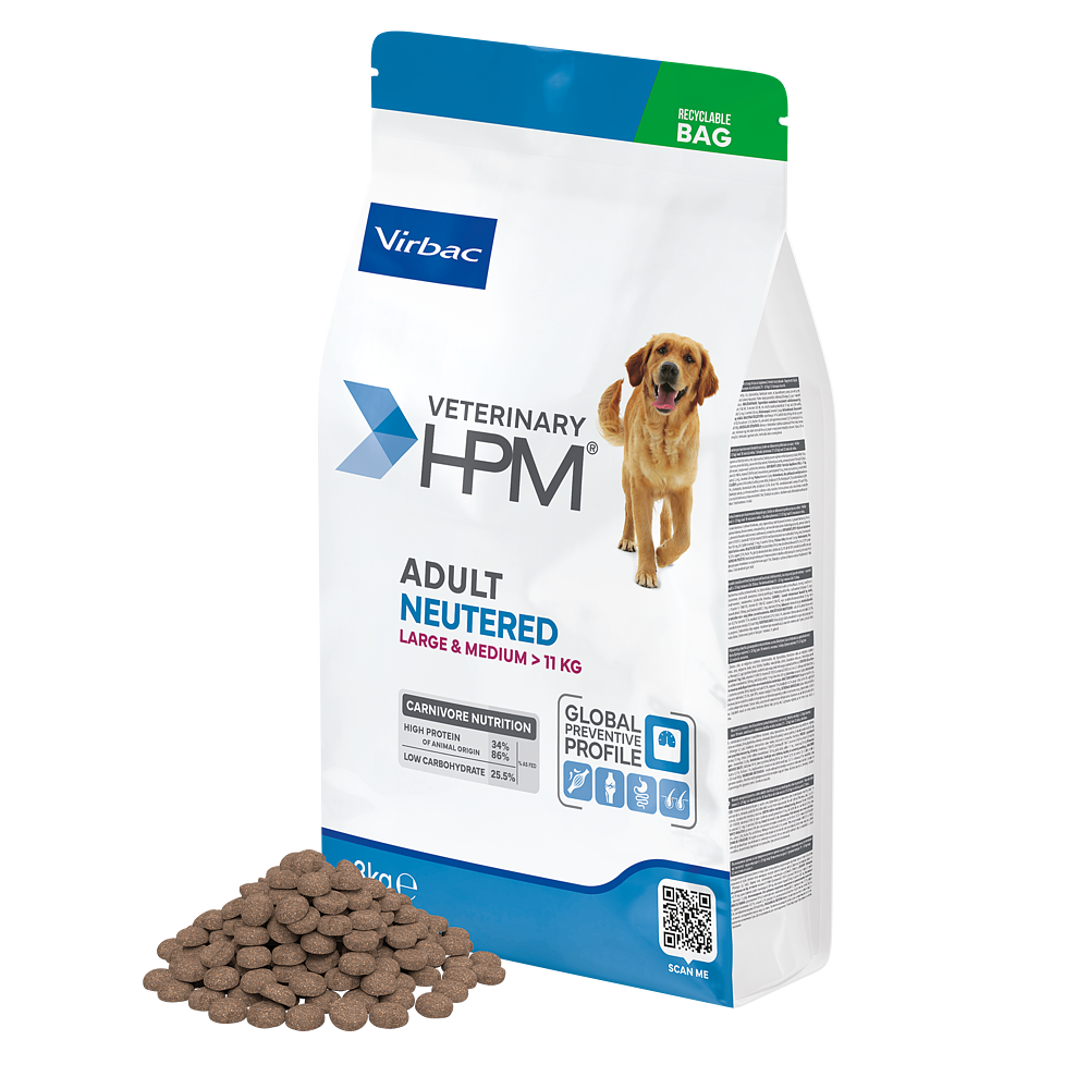 Virbac Dog Adult Large & Medium Neutred Trockenfutter 3kg 12kg